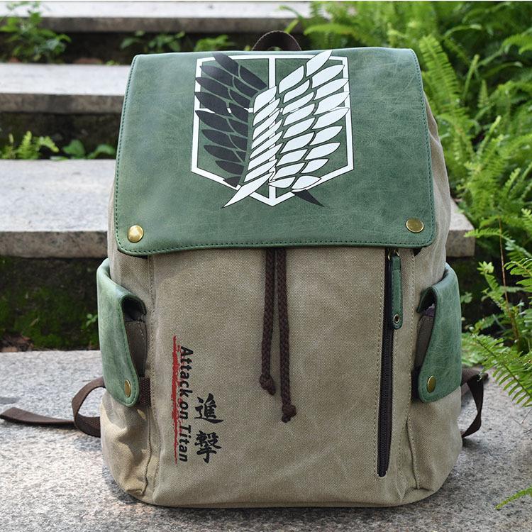 帆布双肩背包可满冠官方注册图案